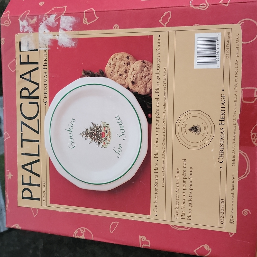 Pfaltzgraff Christmas Heritage -- Cookies for Santa Plate